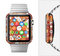 The Abstract Vector Gold & White Circle Swirls Full-Body Skin Kit for the Apple Watch
