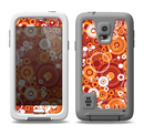 The Abstract Vector Gold & White Circle Swirls Samsung Galaxy S5 LifeProof Fre Case Skin Set