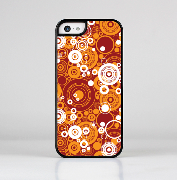 The Abstract Vector Gold & White Circle Swirls Skin-Sert Case for the Apple iPhone 5c
