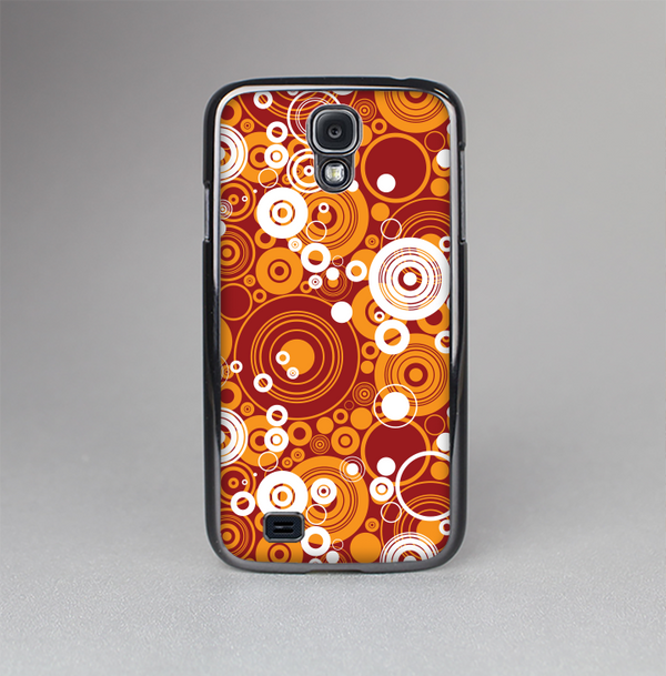 The Abstract Vector Gold & White Circle Swirls Skin-Sert Case for the Samsung Galaxy S4