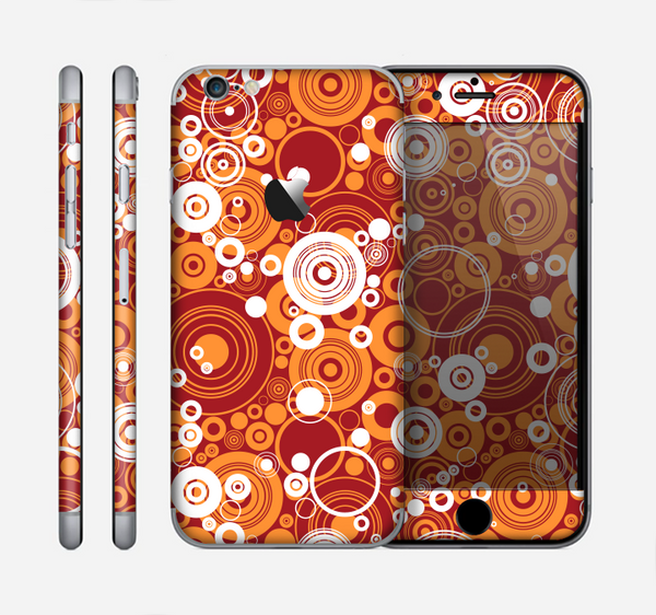 The Abstract Vector Gold & White Circle Swirls Skin for the Apple iPhone 6
