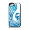 The Abstract Vibrant Blue Swirled Apple iPhone 5-5s Otterbox Symmetry Case Skin Set