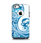 The Abstract Vibrant Blue Swirled Apple iPhone 5c Otterbox Commuter Case Skin Set