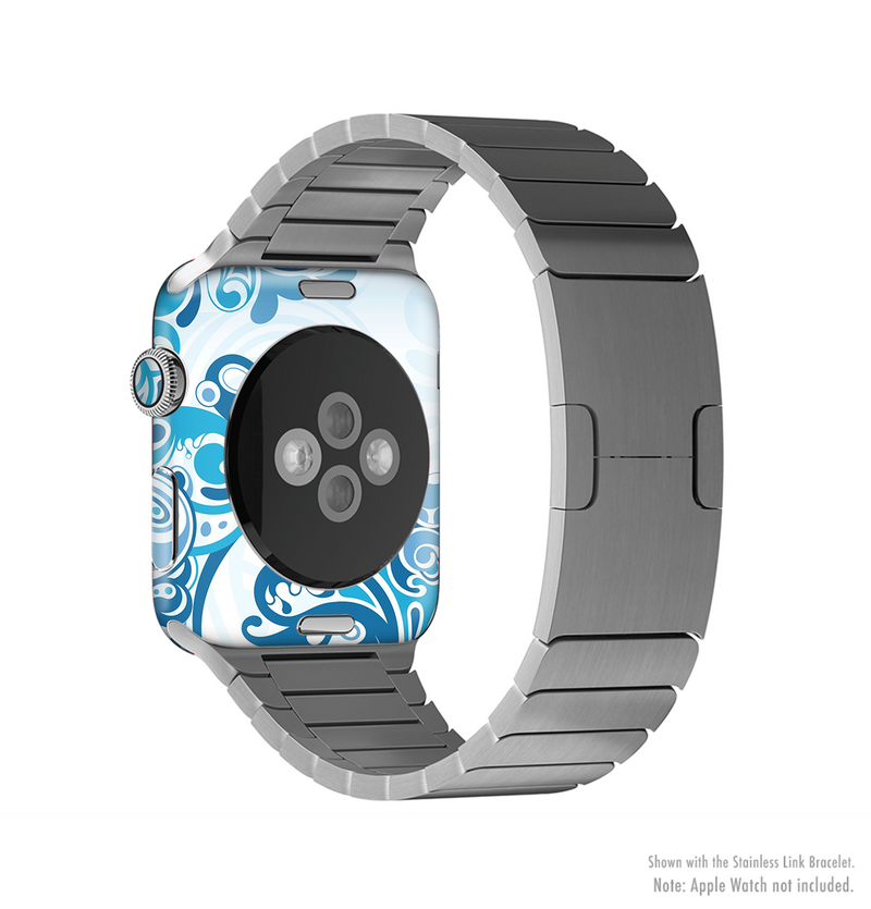 The Abstract Vibrant Blue Swirled Full-Body Skin Kit for the Apple Watch