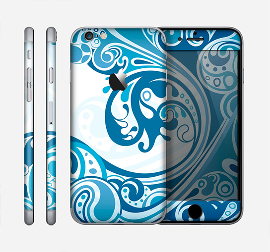 The Abstract Vibrant Blue Swirled Skin for the Apple iPhone 6