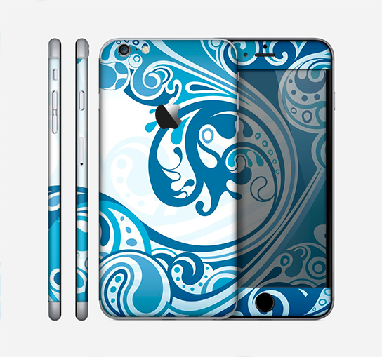 The Abstract Vibrant Blue Swirled Skin for the Apple iPhone 6 Plus