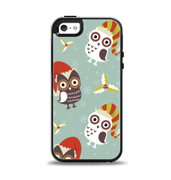 The Abstract Vintage Christmas Owls Apple iPhone 5-5s Otterbox Symmetry Case Skin Set