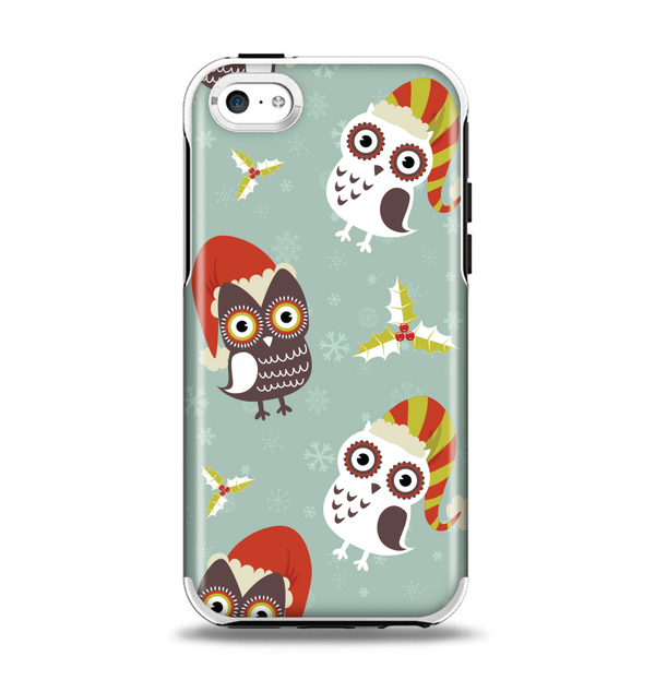 The Abstract Vintage Christmas Owls Apple iPhone 5c Otterbox Symmetry Case Skin Set