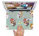 The Abstract Vintage Christmas Owls Skin Set for the Apple MacBook Pro 13" with Retina Display