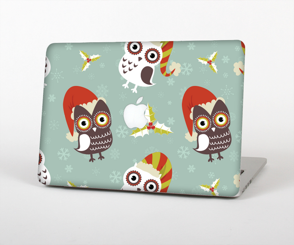 The Abstract Vintage Christmas Owls Skin Set for the Apple MacBook Pro 13" with Retina Display