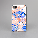 The Abstract White and Blue Fish Fossil Skin-Sert Case for the Apple iPhone 4-4s