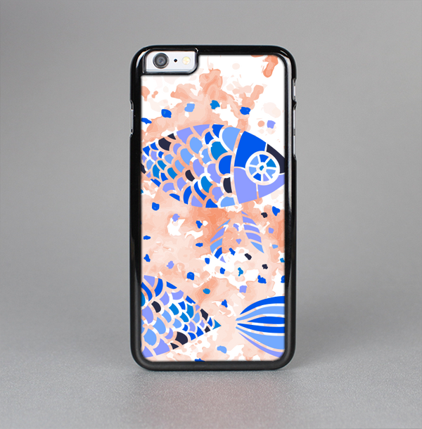 The Abstract White and Blue Fish Fossil Skin-Sert Case for the Apple iPhone 6