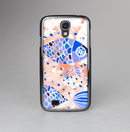The Abstract White and Blue Fish Fossil Skin-Sert Case for the Samsung Galaxy S4