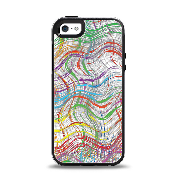 The Abstract Woven Color Pattern Apple iPhone 5-5s Otterbox Symmetry Case Skin Set
