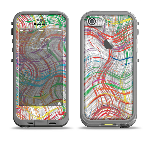 The Abstract Woven Color Pattern Apple iPhone 5c LifeProof Fre Case Skin Set