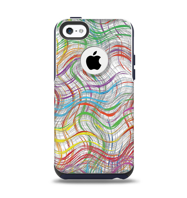 The Abstract Woven Color Pattern Apple iPhone 5c Otterbox Commuter Case Skin Set