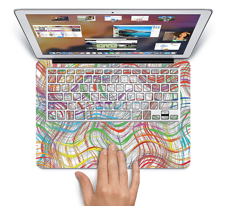 The Abstract Woven Color Pattern Skin Set for the Apple MacBook Pro 13" with Retina Display