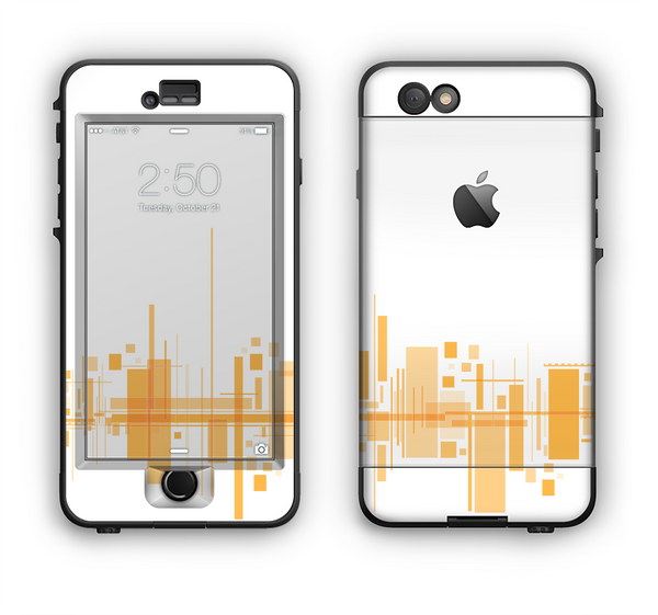 The Abstract Yellow Skyline View Apple iPhone 6 LifeProof Nuud Case Skin Set