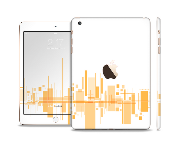 The Abstract Yellow Skyline View Full Body Skin Set for the Apple iPad Mini 3