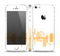 The Abstract Yellow Skyline View Skin Set for the Apple iPhone 5