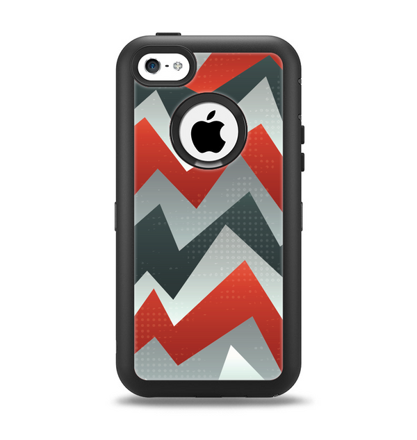 The Abstract ZigZag Pattern v4 Apple iPhone 5c Otterbox Defender Case Skin Set
