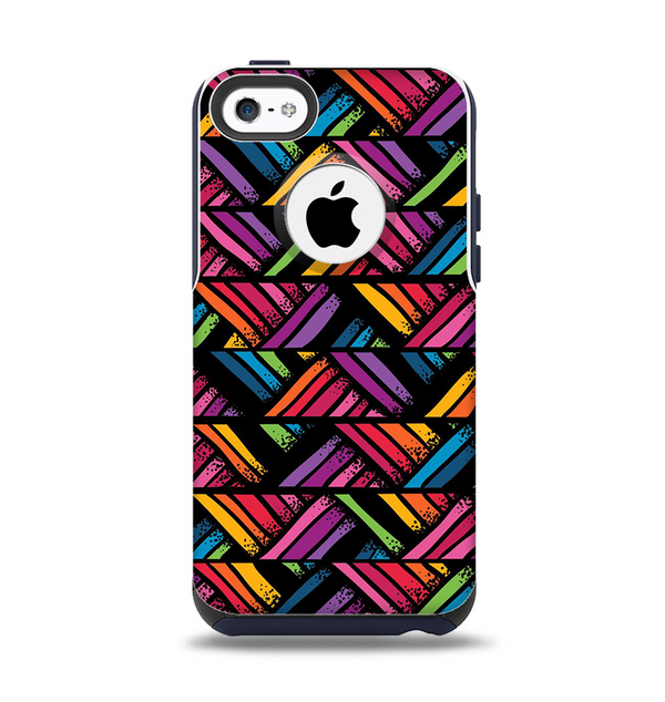 The Abstract Zig Zag Color Pattern Apple iPhone 5c Otterbox Commuter Case Skin Set