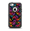 The Abstract Zig Zag Color Pattern Apple iPhone 5c Otterbox Defender Case Skin Set