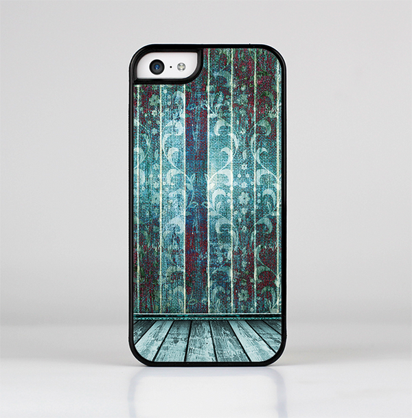 The Aged Blue Victorian Striped Wall Skin-Sert Case for the Apple iPhone 5c