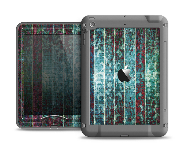 The Aged Blue Victorian Striped Wall Apple iPad Air LifeProof Nuud Case Skin Set