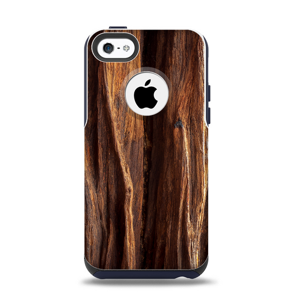 The Aged RedWood Texture Apple iPhone 5c Otterbox Commuter Case Skin Set