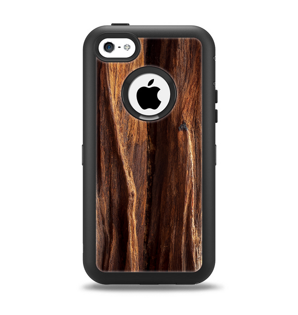 The Aged RedWood Texture Apple iPhone 5c Otterbox Defender Case Skin Set