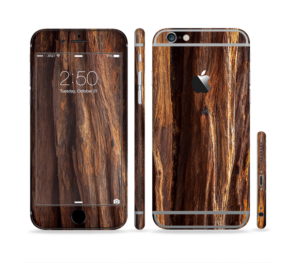 The Aged RedWood Texture Sectioned Skin Series for the Apple iPhone 6s Plus