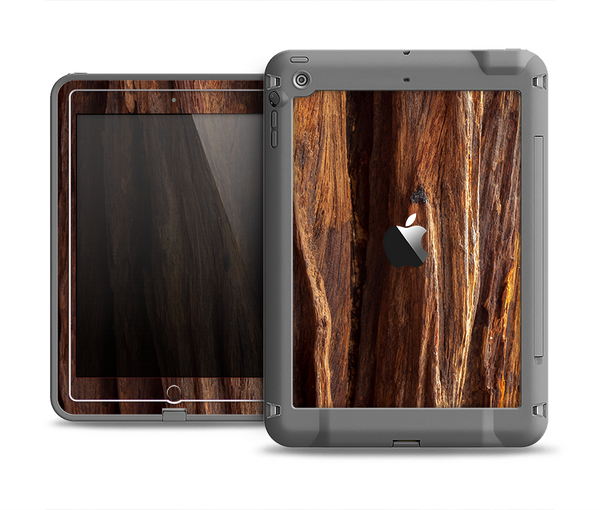 The Aged RedWood Texture Apple iPad Mini LifeProof Fre Case Skin Set