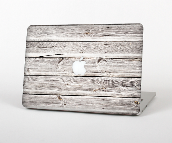 The Aged White Wood Planks Skin Set for the Apple MacBook Pro 15"