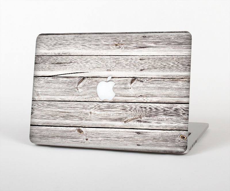 The Aged White Wood Planks Skin Set for the Apple MacBook Pro 15"