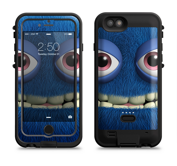 The Angry Blue Fury Monster Apple iPhone 6/6s LifeProof Fre POWER Case Skin Set
