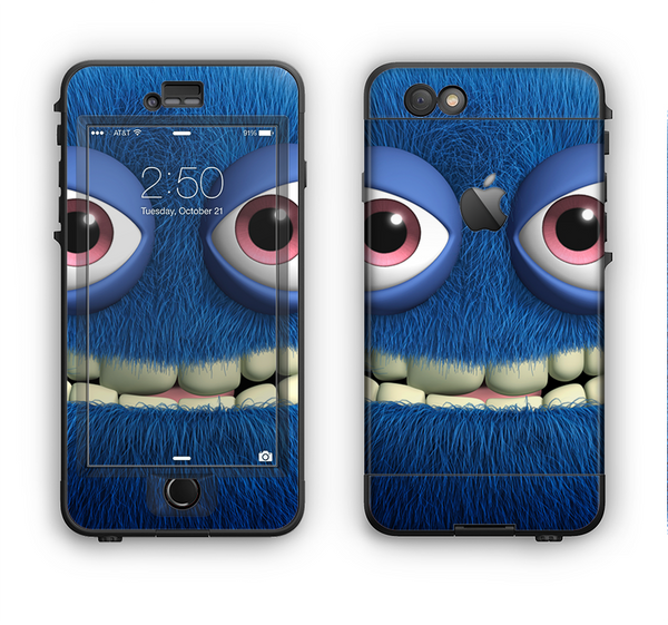 The Angry Blue Fury Monster Apple iPhone 6 Plus LifeProof Nuud Case Skin Set