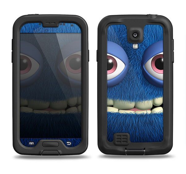 The Angry Blue Fury Monster Samsung Galaxy S4 LifeProof Nuud Case Skin Set
