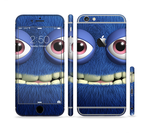 The Angry Blue Fury Monster Sectioned Skin Series for the Apple iPhone 6