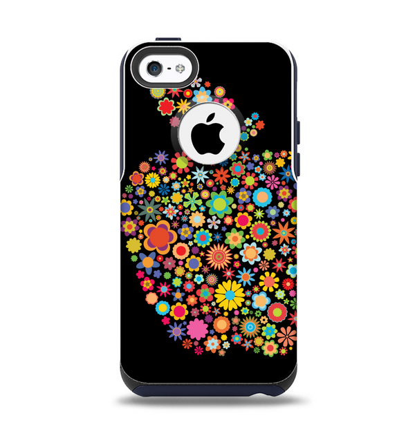 The Apple Icon Floral Collage Apple iPhone 5c Otterbox Commuter Case Skin Set