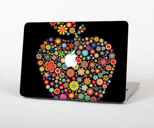 The Apple Icon Floral Collage Skin Set for the Apple MacBook Pro 13" with Retina Display