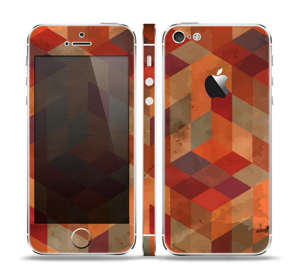 The Autumn Colored Geometric Pattern Skin Set for the Apple iPhone 5