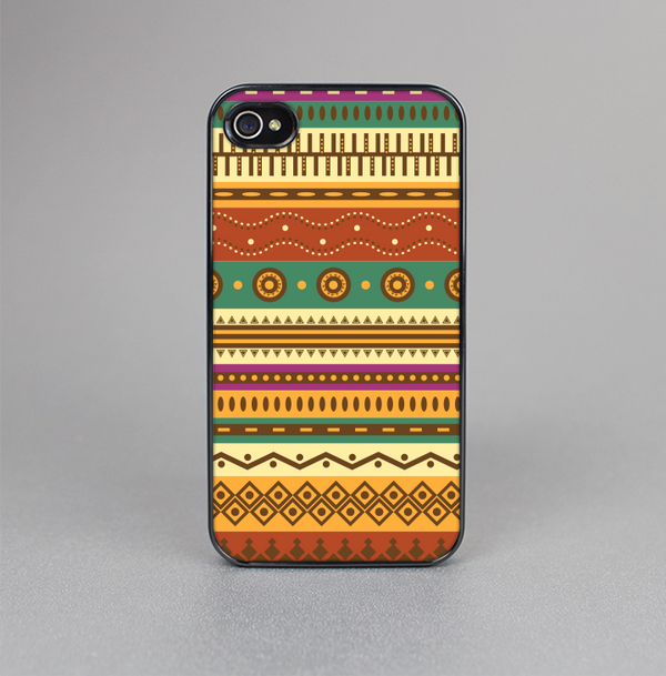 The Aztec Tribal Vintage Tan and Gold Pattern V6 Skin-Sert Case for the Apple iPhone 4-4s