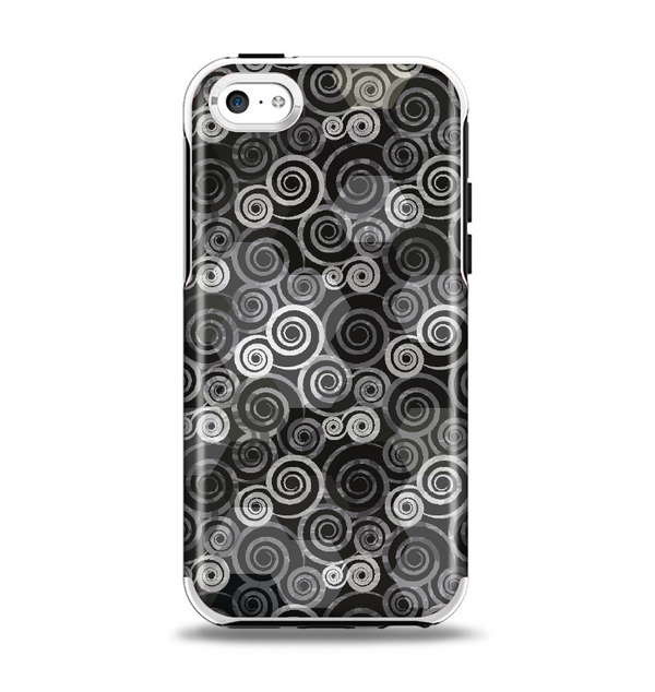 The Back & White Abstract Swirl Pattern Apple iPhone 5c Otterbox Symmetry Case Skin Set