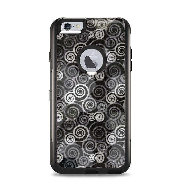 The Back & White Abstract Swirl Pattern Apple iPhone 6 Plus Otterbox Commuter Case Skin Set