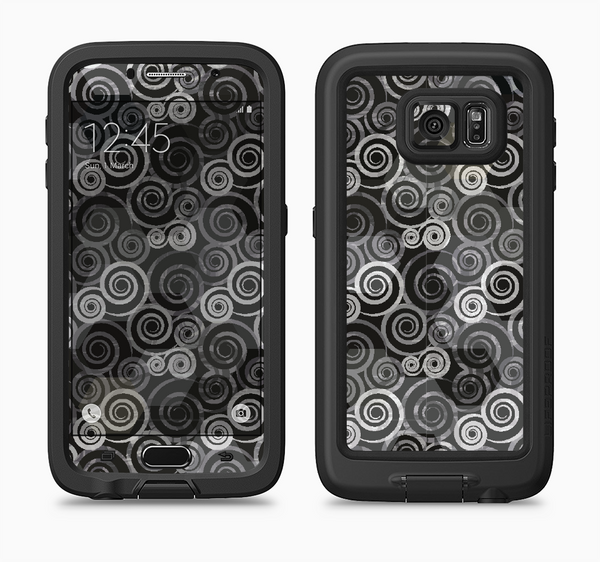 The Back & White Abstract Swirl Pattern Full Body Samsung Galaxy S6 LifeProof Fre Case Skin Kit
