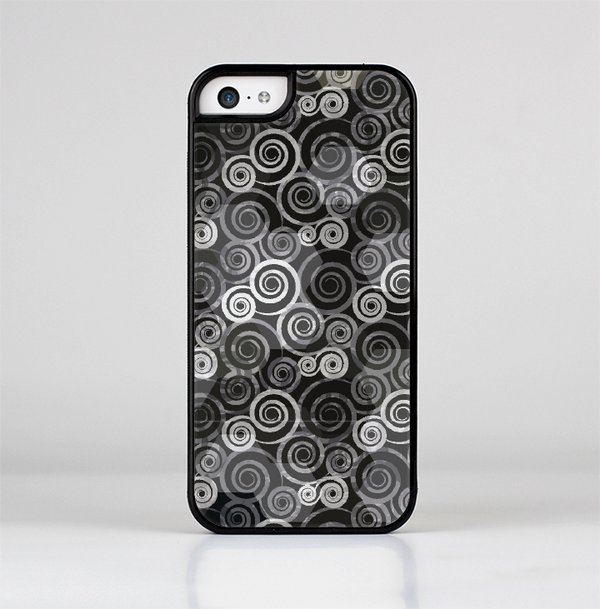 The Back & White Abstract Swirl Pattern Skin-Sert Case for the Apple iPhone 5c