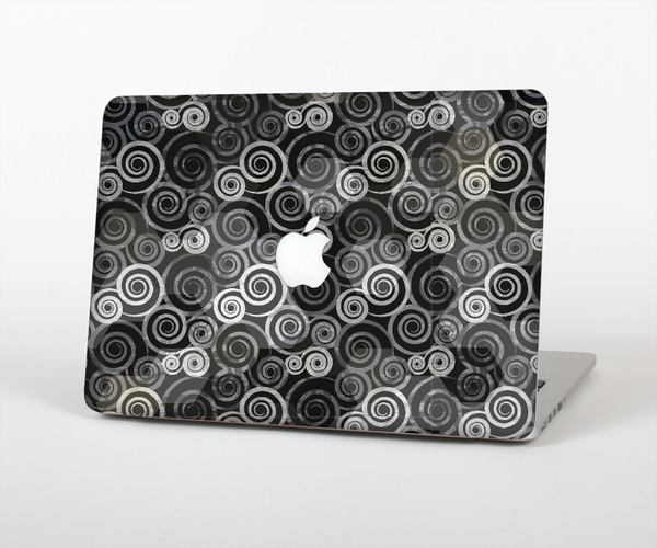 The Back & White Abstract Swirl Pattern Skin Set for the Apple MacBook Air 13"