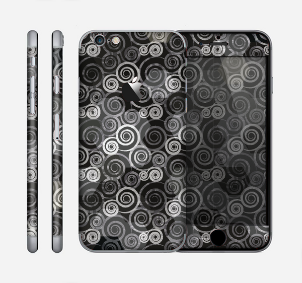 The Back & White Abstract Swirl Pattern Skin for the Apple iPhone 6
