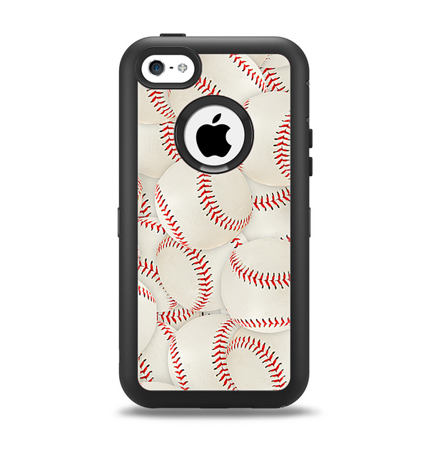 The Baseball Overlay Apple iPhone 5c Otterbox Defender Case Skin Set